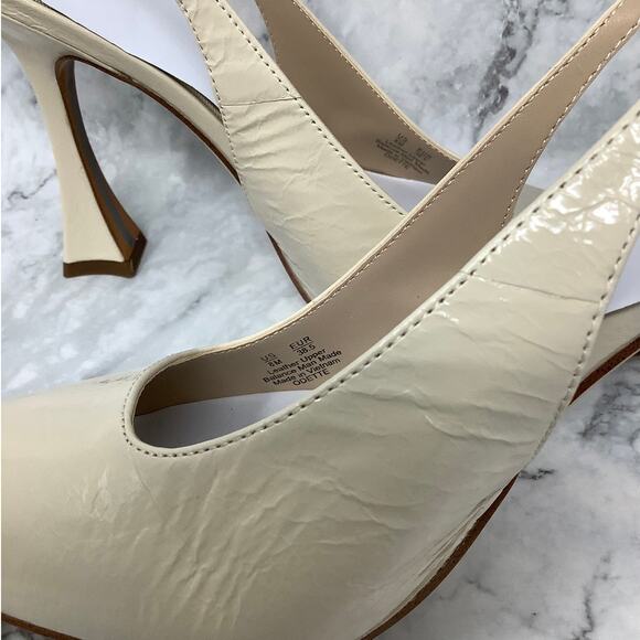Sam Edelman Women's 8M Ivory Leather Odette Slingback Pumps Pointed Toe P18-29 - Picture 7 of 8